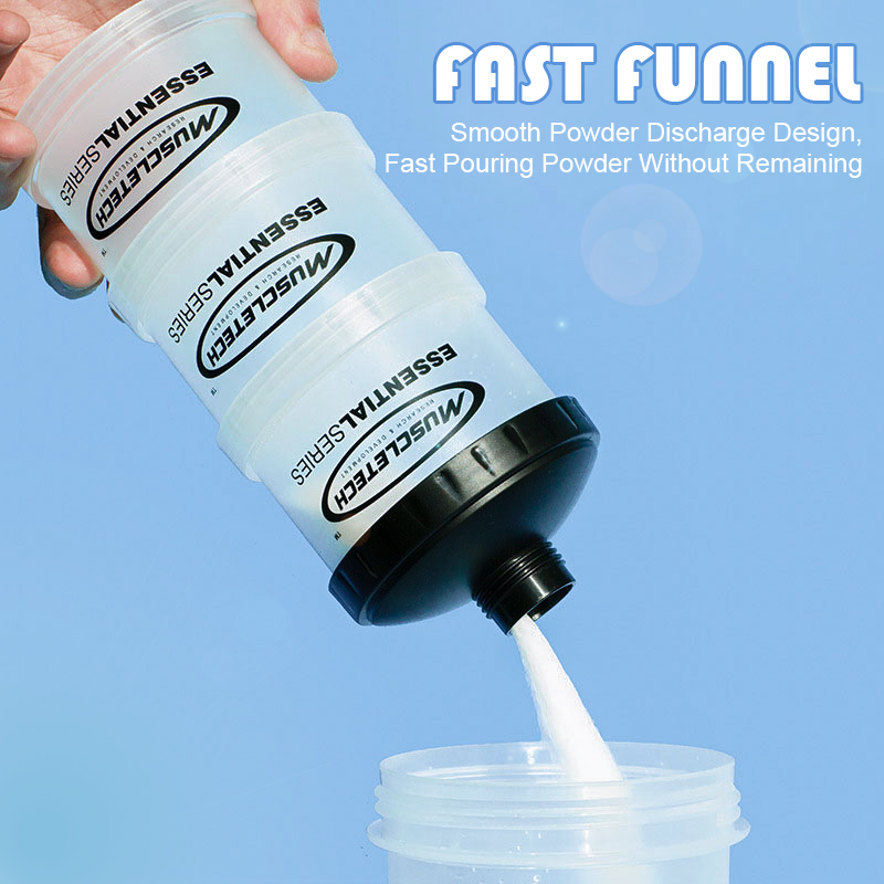 Food Protein Snacks - 3-layer Portable Protein Powder Box Funnel