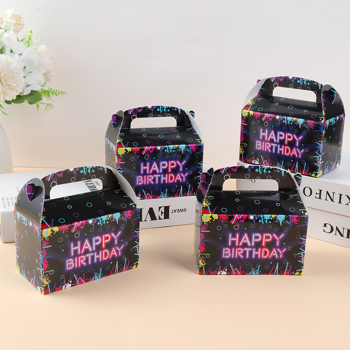 Food Snacks Candy - Fluorescent Candy Box Paper Candy Cartons