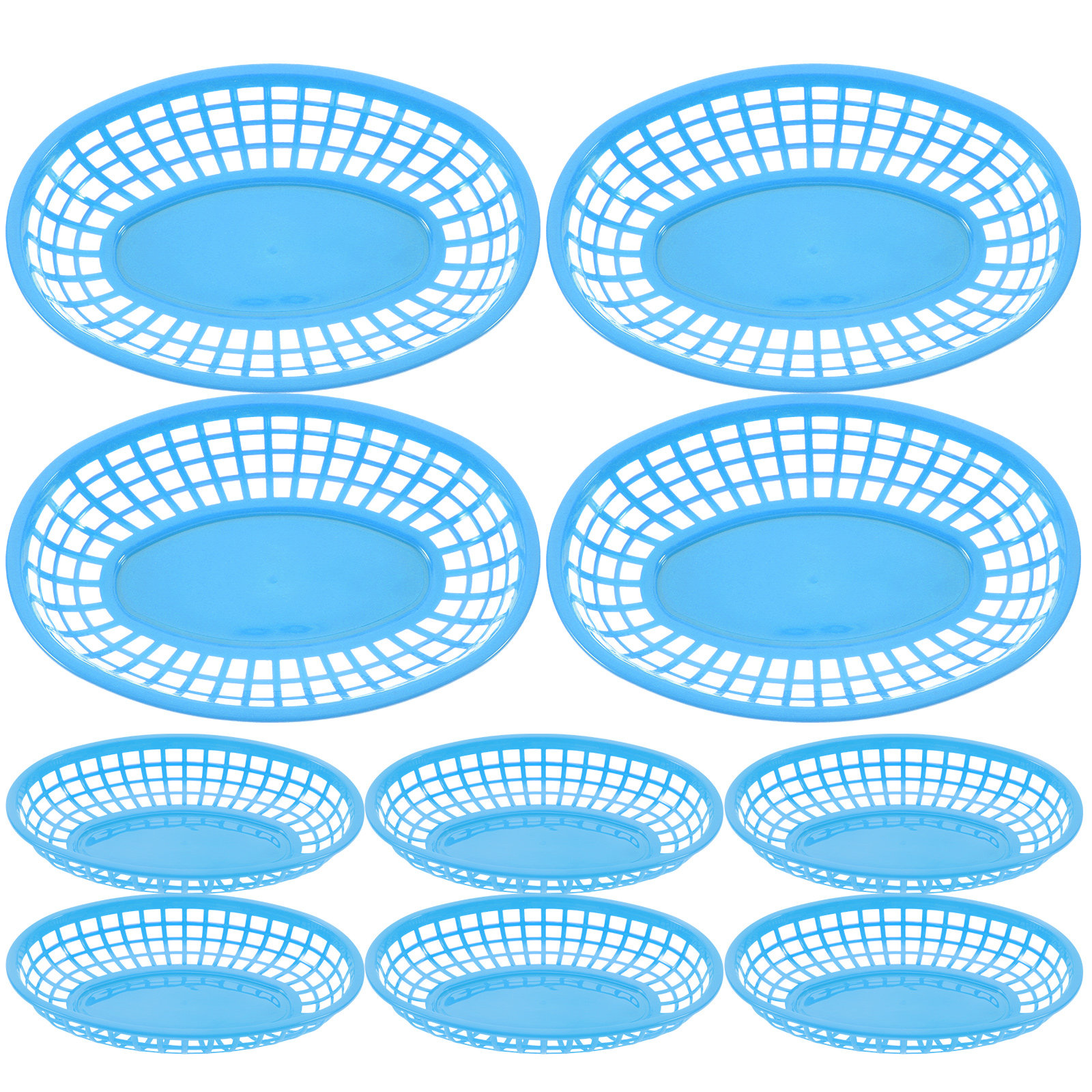 Fast Food With Snacks - 12Pcs Plastic Snack Baskets Stacking Storage