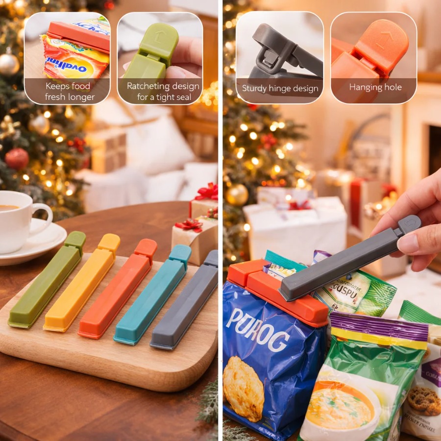 Food Snacks That Are Green - Christmas-Themed Green Magnetic Food Sealing Clip,