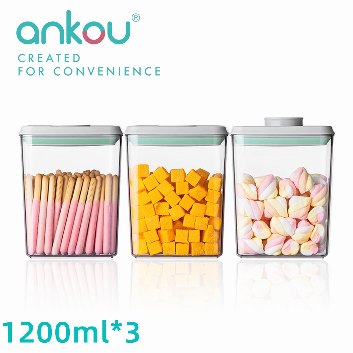 Ankou 3Pcs 1.2L Pop Airtight F - Food Snacks Candy recension och pris