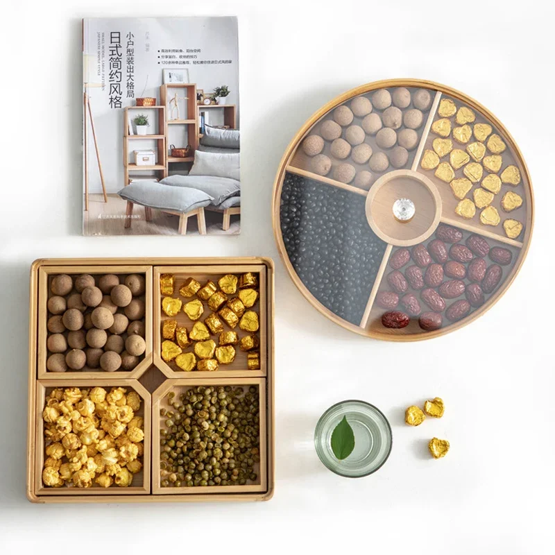 Bamboo Divided Nut Storage Tra - Food Platter Snacks recension och pris