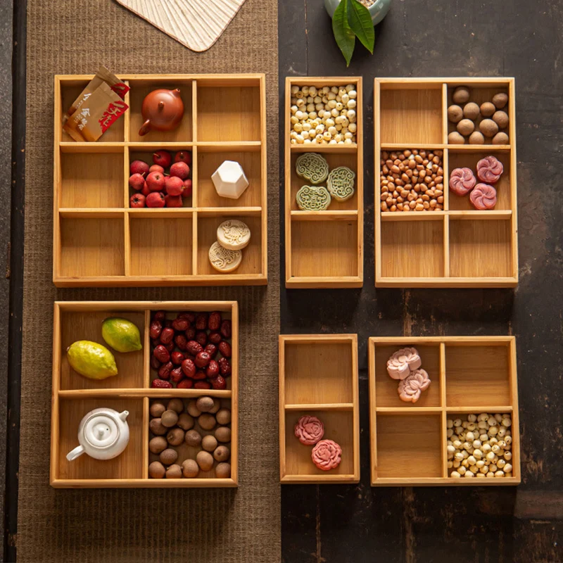 Bamboo Divided Nut Storage Tra - Food Platter Snacks recension och pris