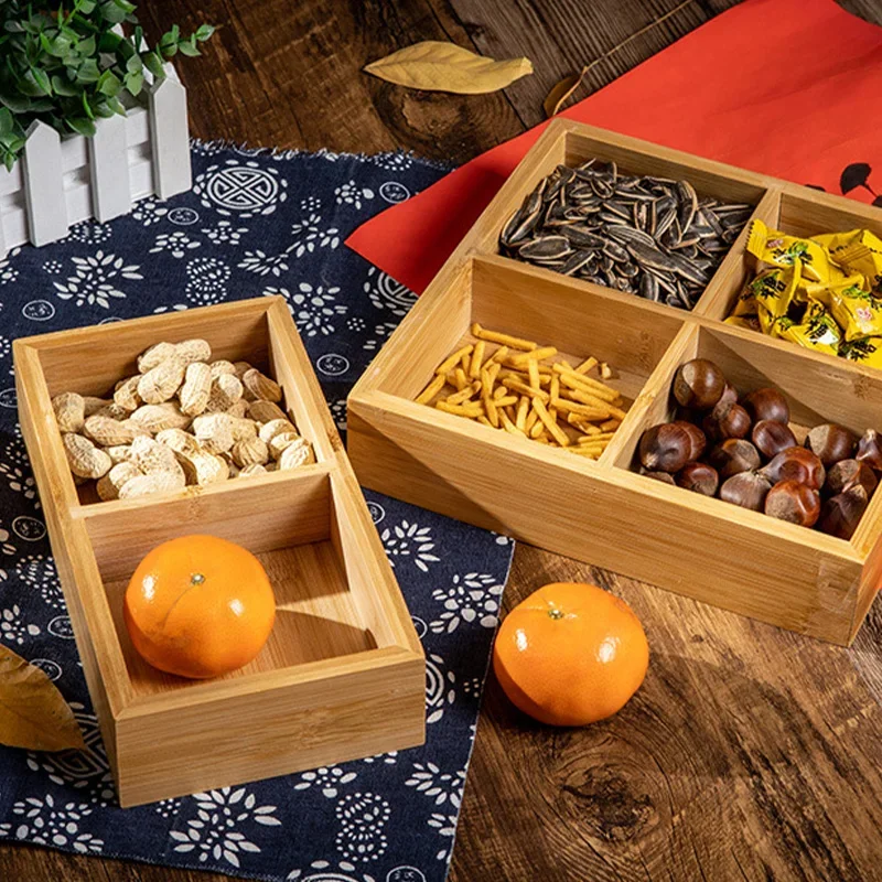 Bamboo Divided Nut Storage Tra - Food Platter Snacks recension och pris