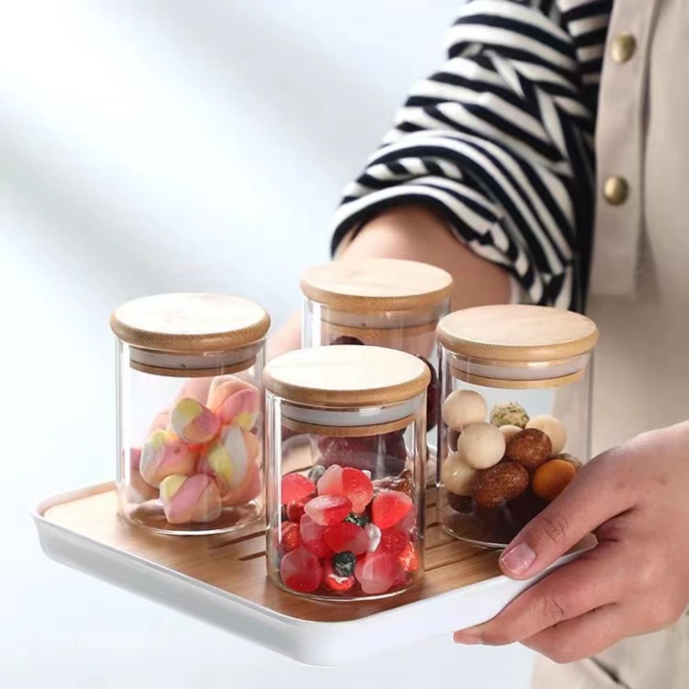 Glass Food Storage Tank with M - Food Snacks Candy recension och pris