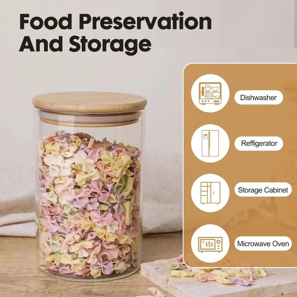 Glass Food Storage Tank with M - Food Snacks Candy recension och pris