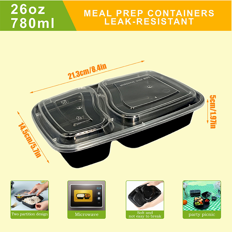 10/40 Pack 26 oz Two-Compartme - Fast Food With Snacks recension och pris