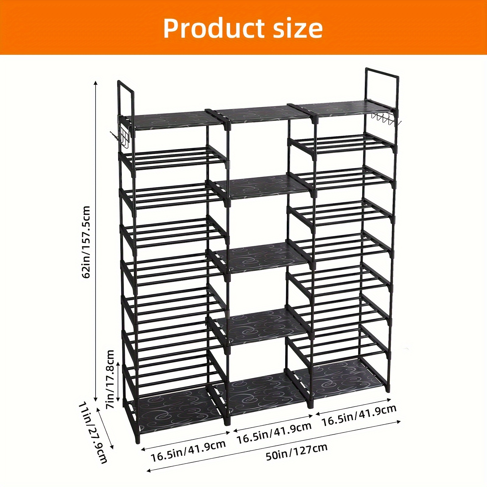 1pc 9 Tier Shoe Rack Organizer - Food X recension och pris
