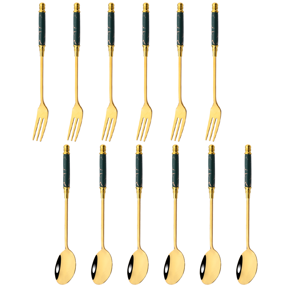 12Pcs Creative Dessert Spoon F - Food Snacks That Are Green recension och pris