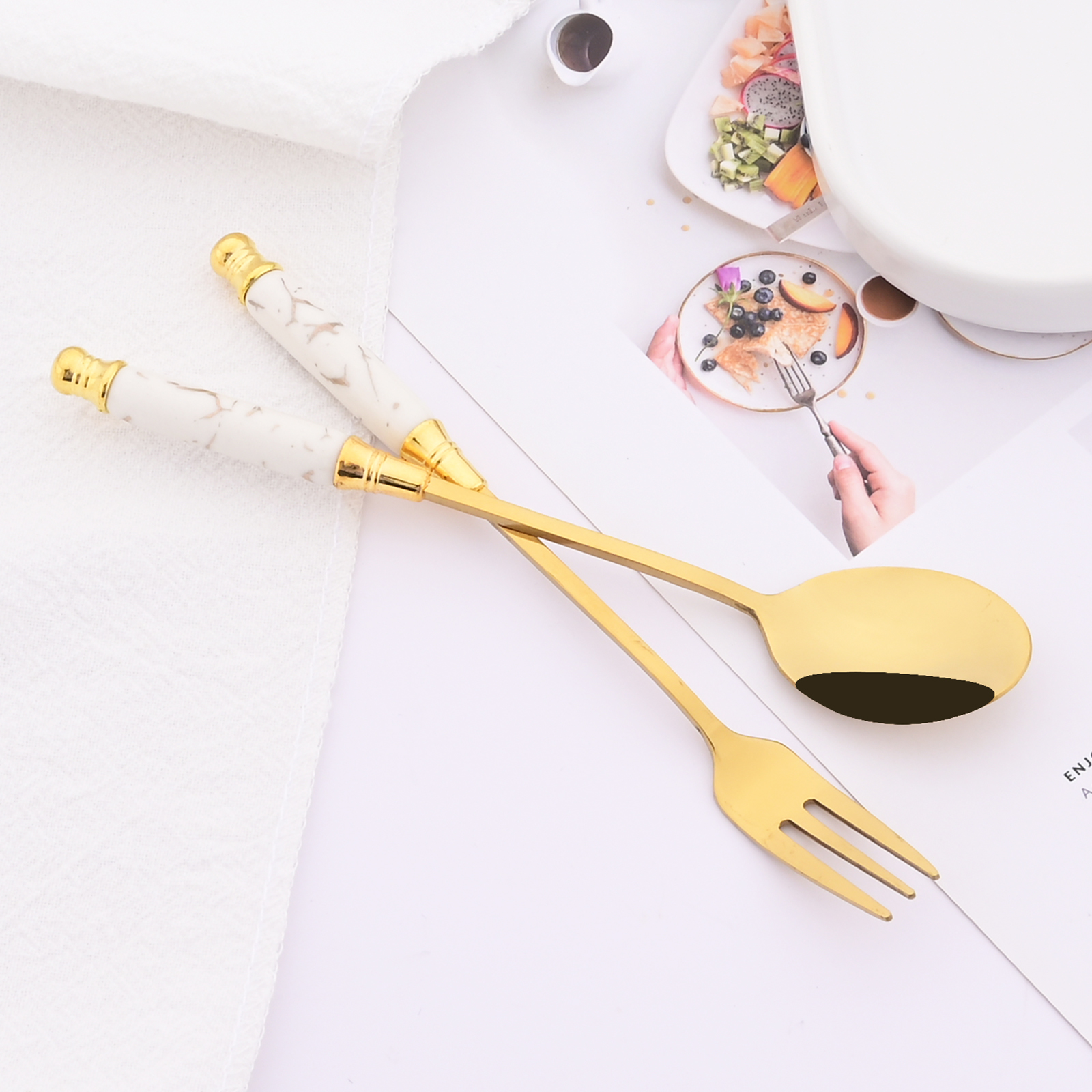 12Pcs Creative Dessert Spoon F - Food Snacks That Are Green recension och pris
