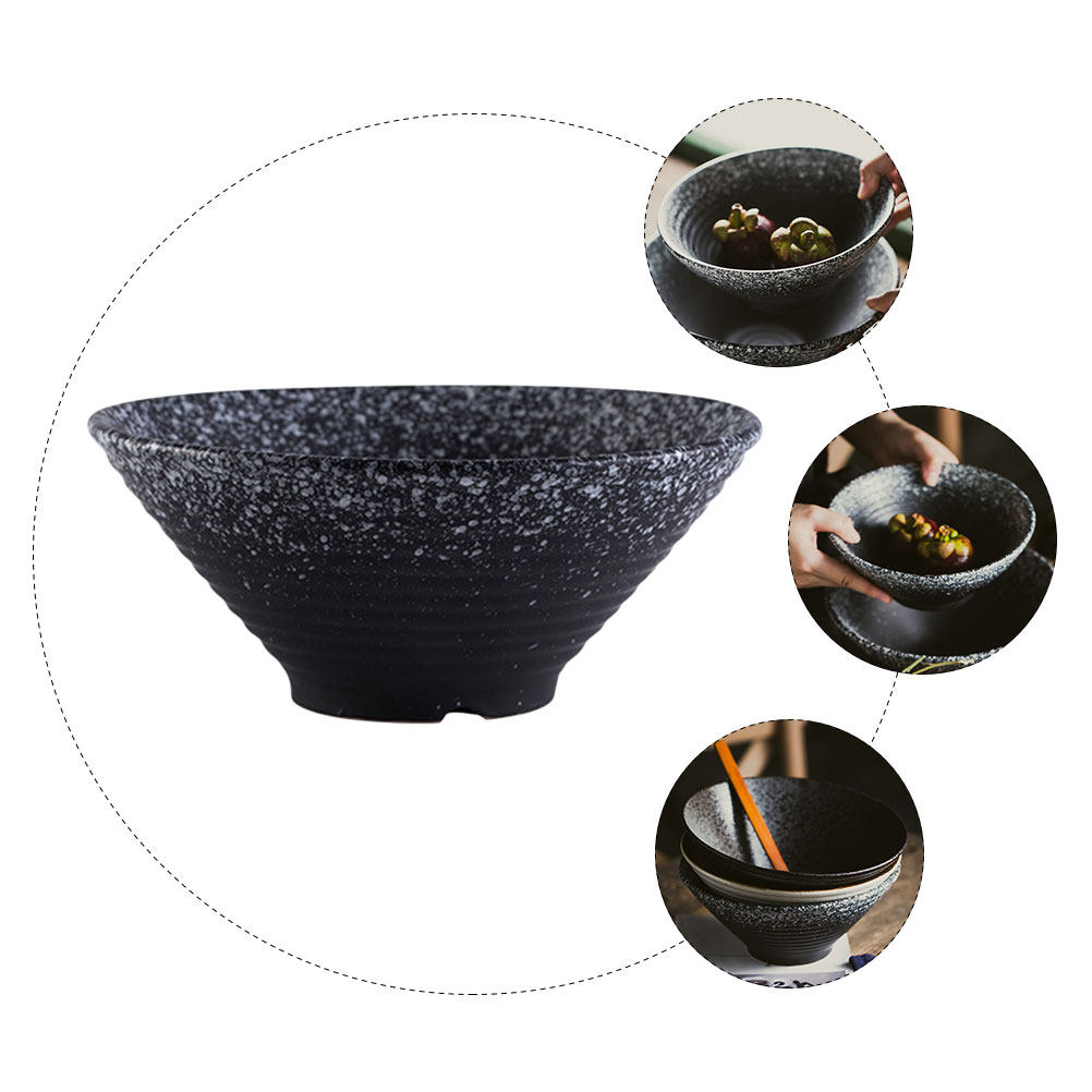 1Pcs Ceramic Ramen Bowl Black  - Food In Japanese Snacks recension och pris