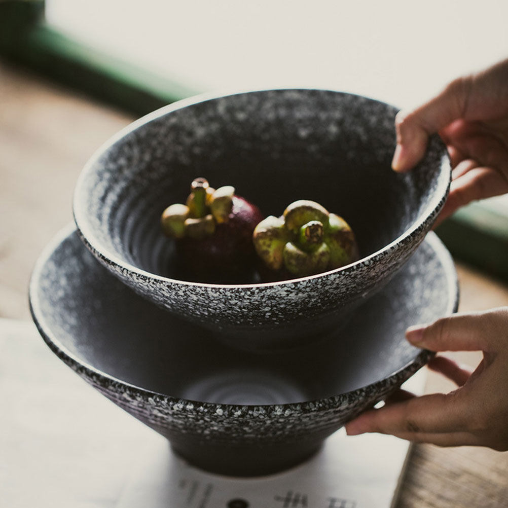 1Pcs Ceramic Ramen Bowl Black  - Food In Japanese Snacks recension och pris