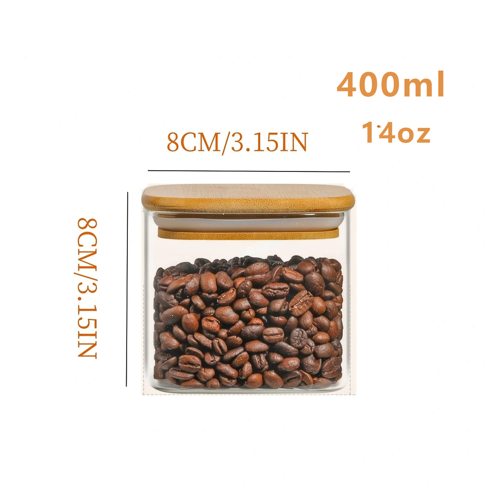 2/4/6/12Pcs-400Ml Square Glass - Food Snacks Candy recension och pris