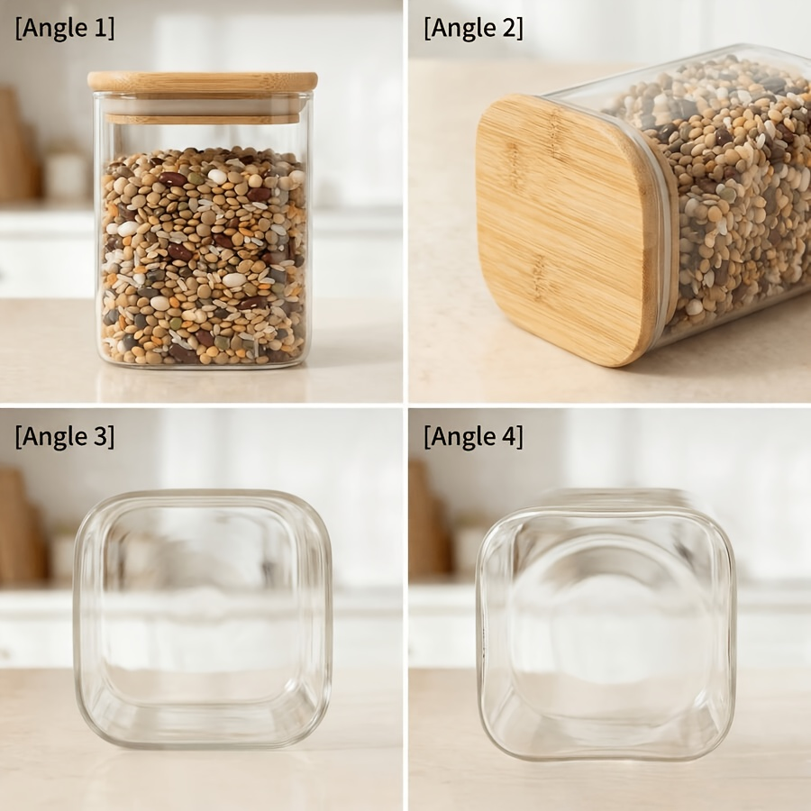 2/4/6/12Pcs-400Ml Square Glass - Food Snacks Candy recension och pris