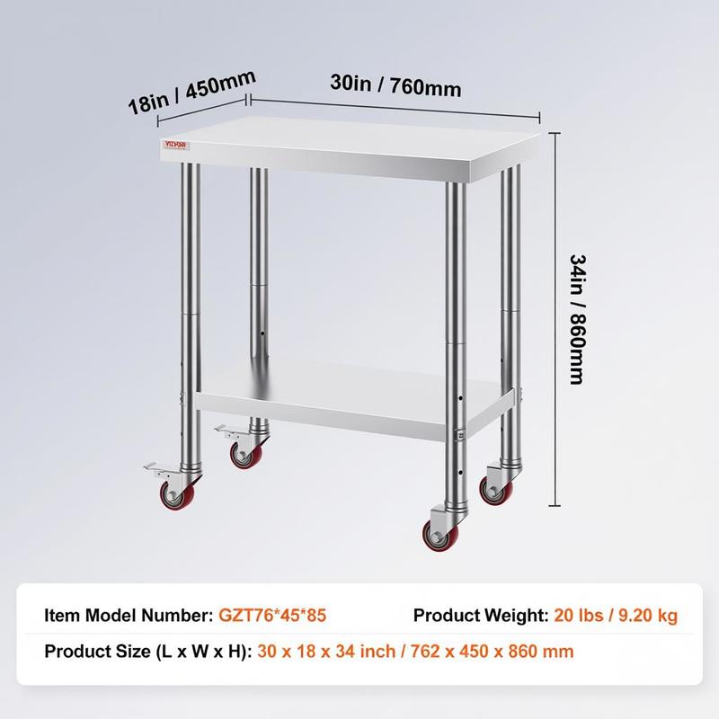 Work table 762 x 457.2 x 863.6 - Food X recension och pris