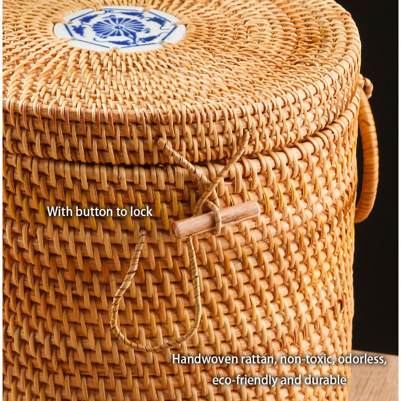 Handwoven Rattan Tea Storage B - Food Snacks That Are Green recension och pris