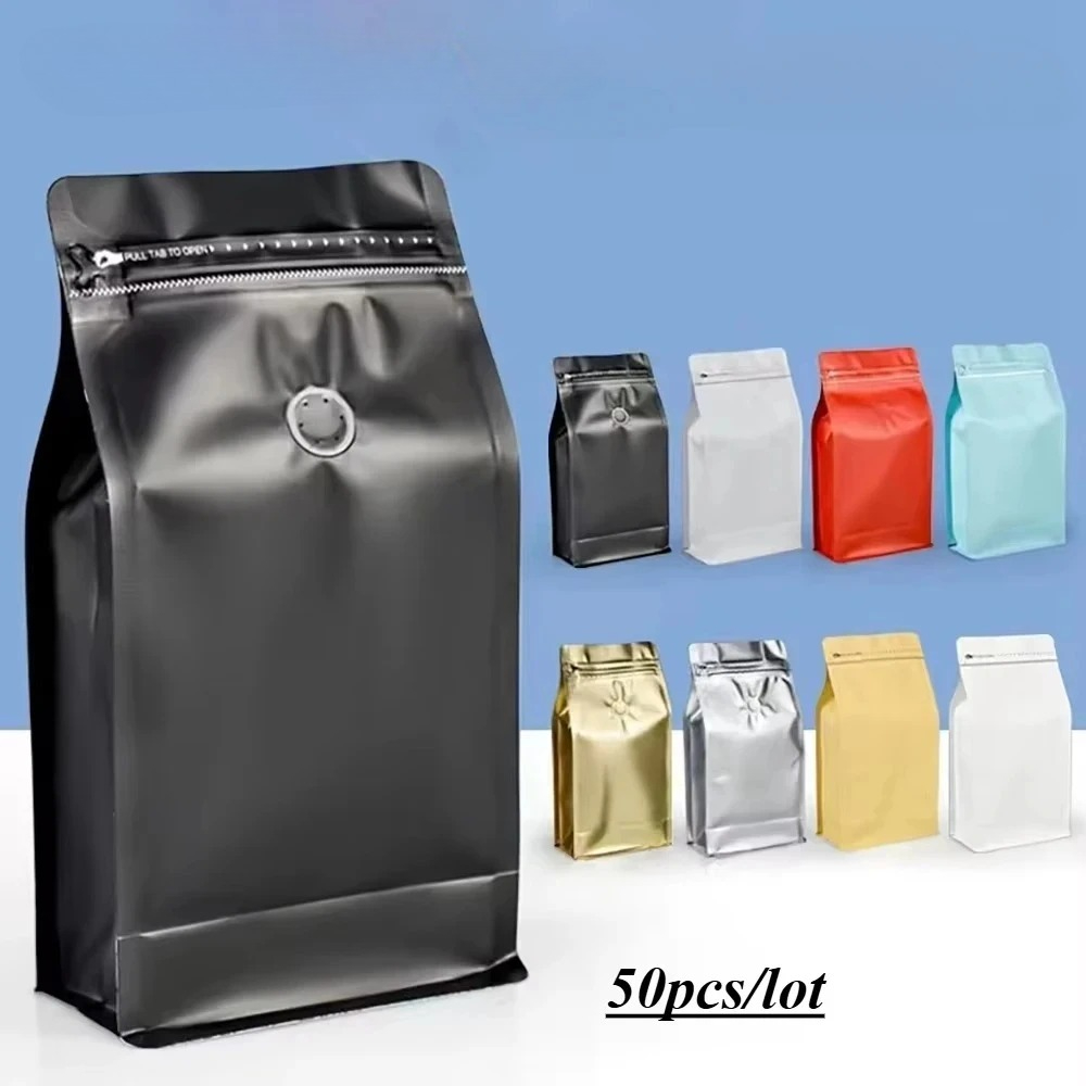 50pcs Resealable Ziplock Coffe - Food Protein Snacks recension och pris