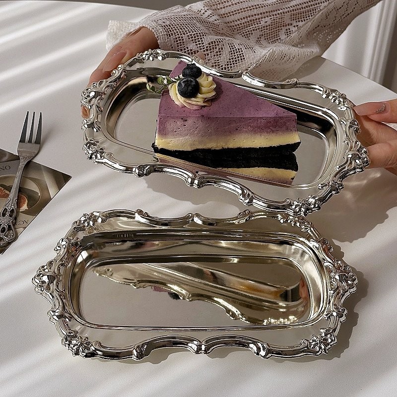 Vintage Embossed Silver Tray,  - Food Platter Snacks recension och pris