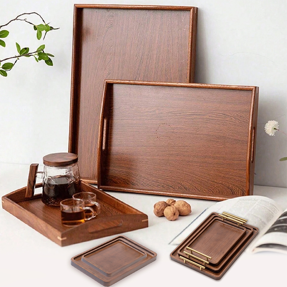 Wooden Serving Tray with Handl - Food Platter Snacks recension och pris