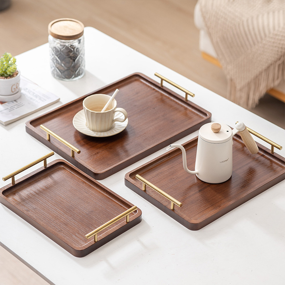 Wooden Serving Tray with Handl - Food Platter Snacks recension och pris