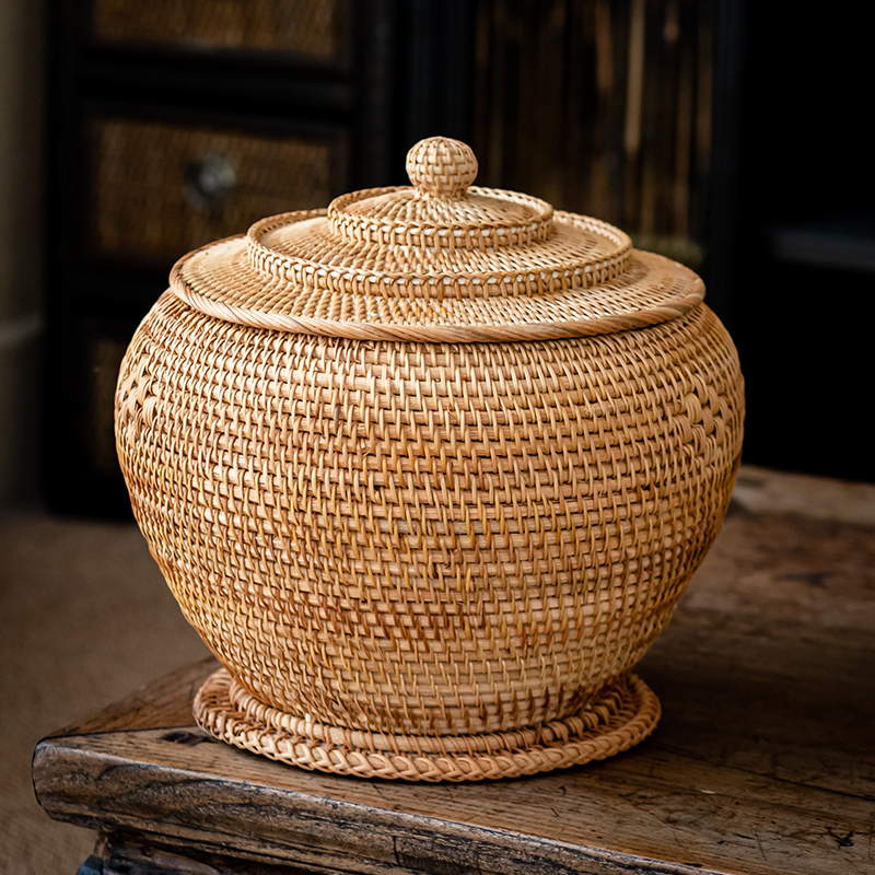Handwoven Rattan Tea Storage B - Food Snacks That Are Green recension och pris