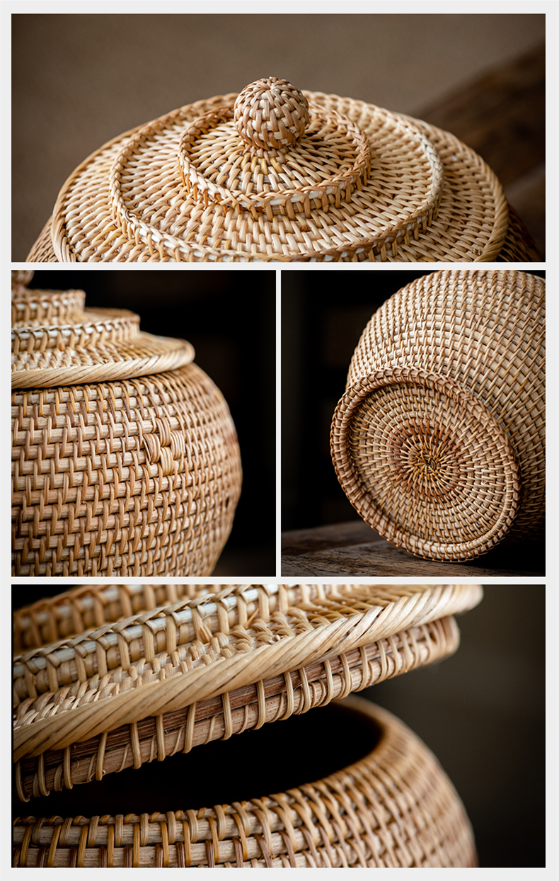 Handwoven Rattan Tea Storage B - Food Snacks That Are Green recension och pris