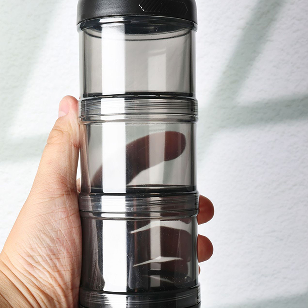 Portable 3-Layer Powder Dispen - Food Protein Snacks recension och pris